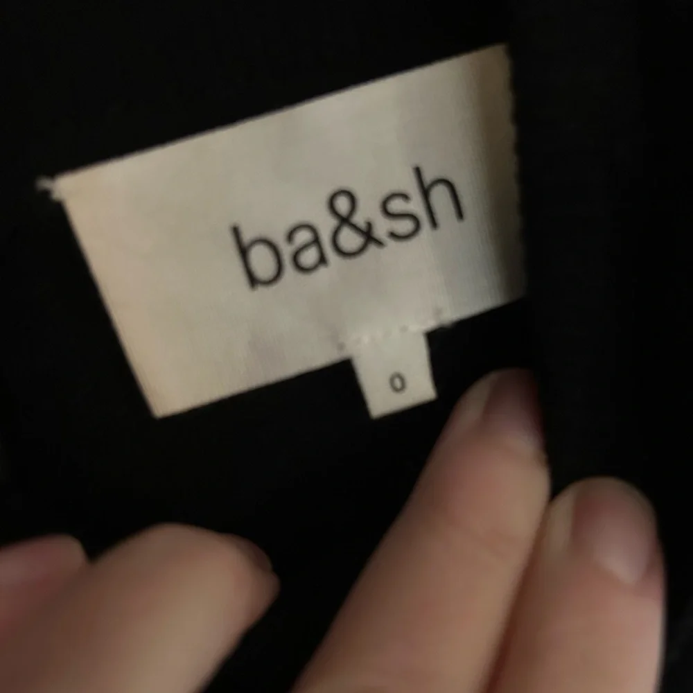 ba&sh Black Sinto Knit Ruffle Sleeve Mockneck Sweater - Picture 3 of 3